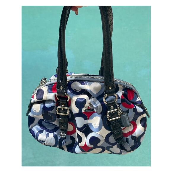 Y2k Coach Signature Monogram Abstract Mini Satin Handbag - Picture 1 of 10